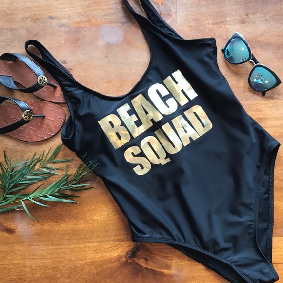 Beach Squad Graphic One Piece High Leg Swimsuit - Picture 3 of 5